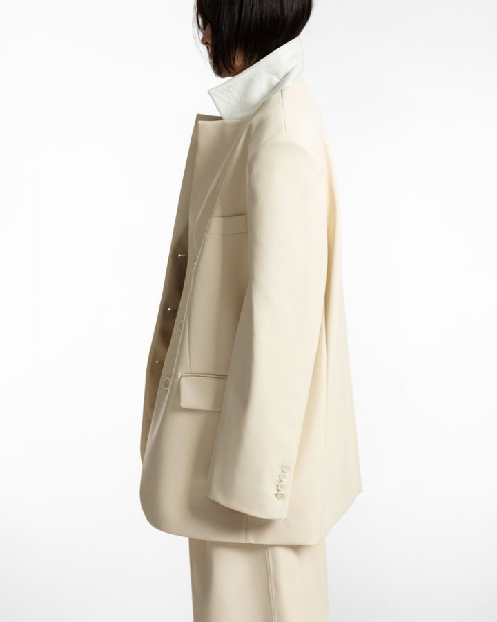 Paper Moon - Korean Women Fashion - #womensfashion - Oversized Shiny Three Button Blazer - 2