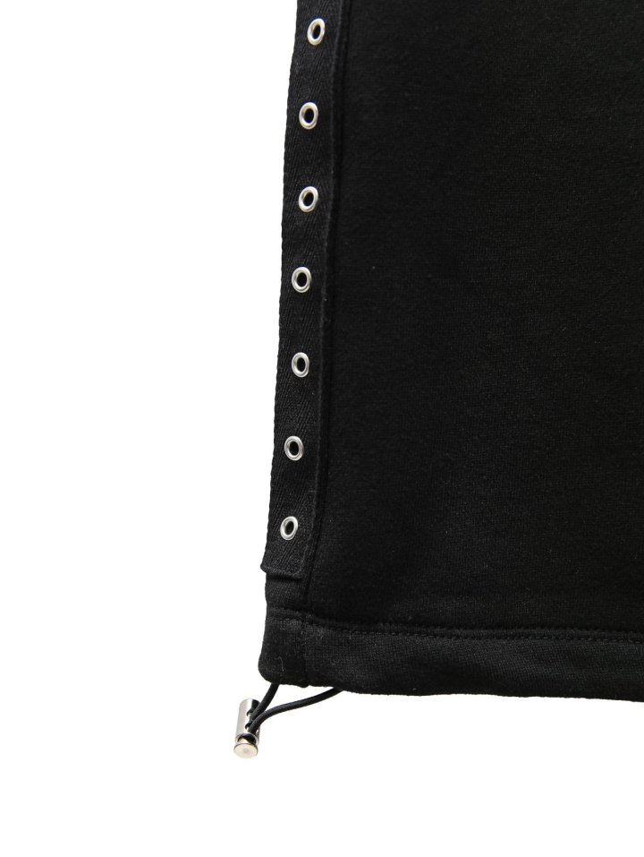 Paper Moon - Korean Women Fashion - #womensfashion - Oversized Eyelet Line Detail Sweat Wide Pants - 12