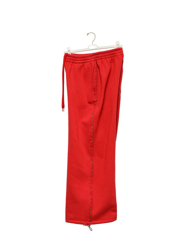 Paper Moon - Korean Women Fashion - #womensfashion - Oversized Eyelet Line Detail Sweat Wide Pants - 9