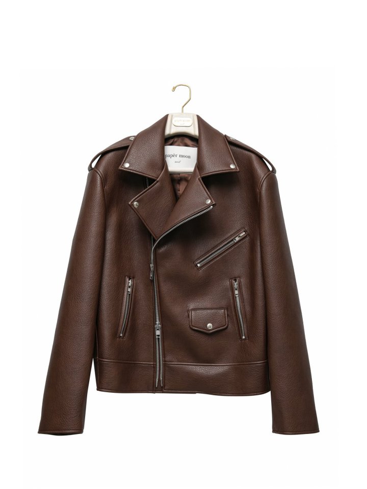 Paper Moon - Korean Women Fashion - #womensfashion - Oversized Chunky Zip Vegan Biker Jacket - 10