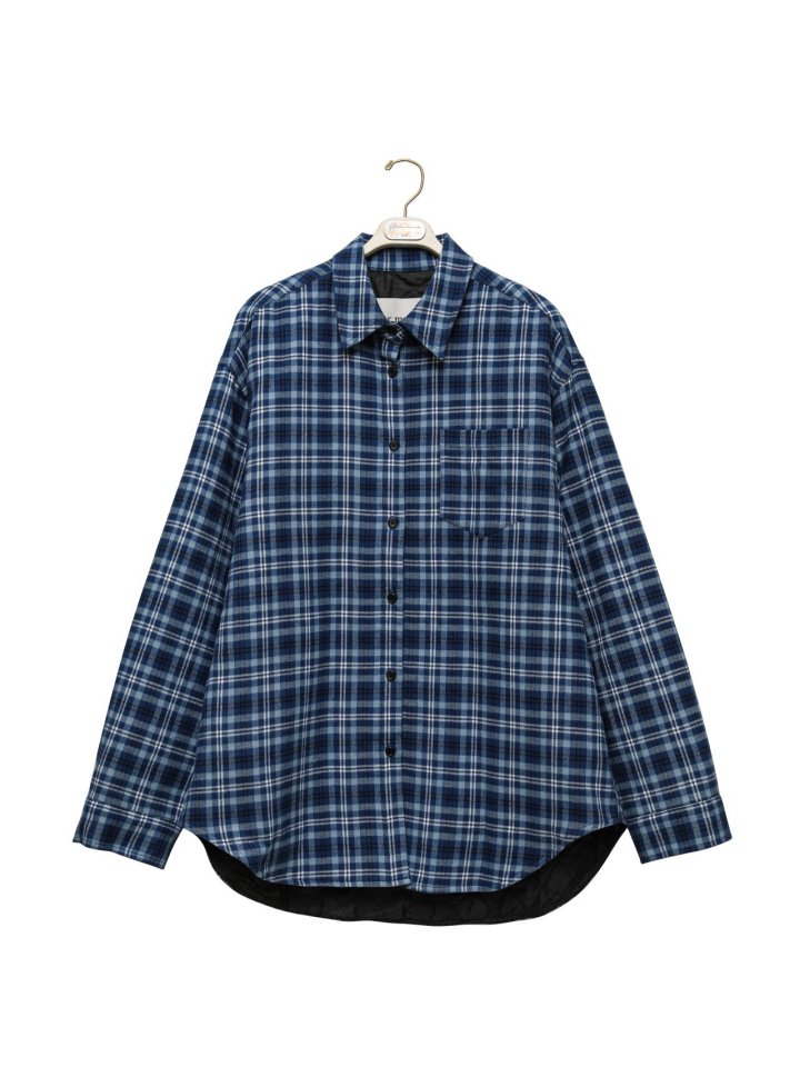 Paper Moon - Korean Women Fashion - #womensfashion - Oversized Flannel Check Quilted Button Down Shirt Jacket - 5