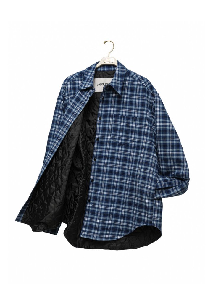 Paper Moon - Korean Women Fashion - #womensfashion - Oversized Flannel Check Quilted Button Down Shirt Jacket - 7