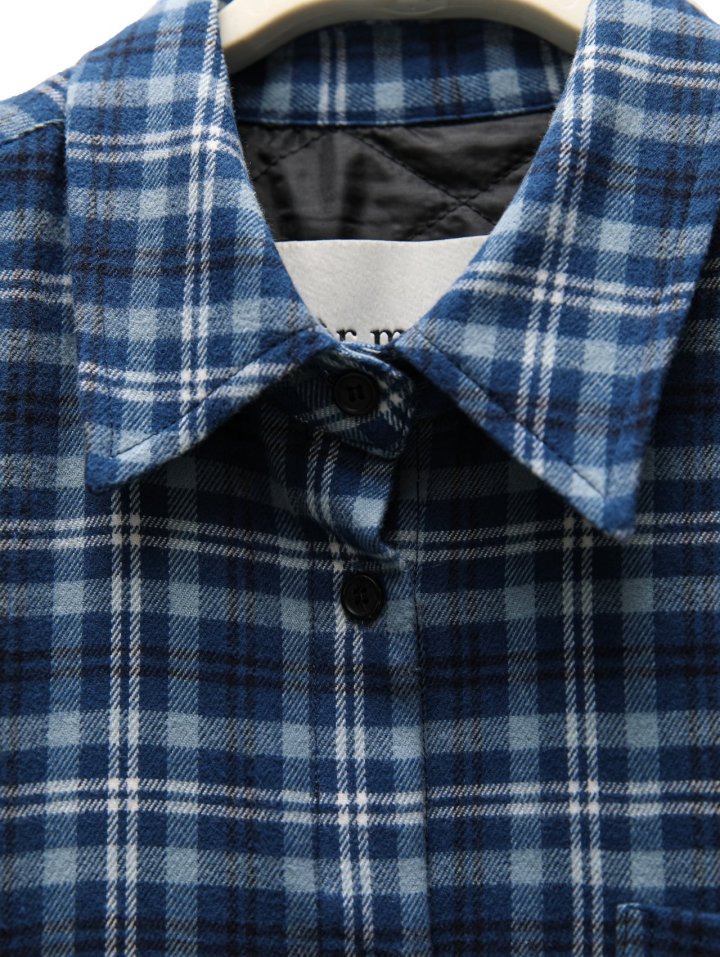 Paper Moon - Korean Women Fashion - #womensfashion - Oversized Flannel Check Quilted Button Down Shirt Jacket - 9