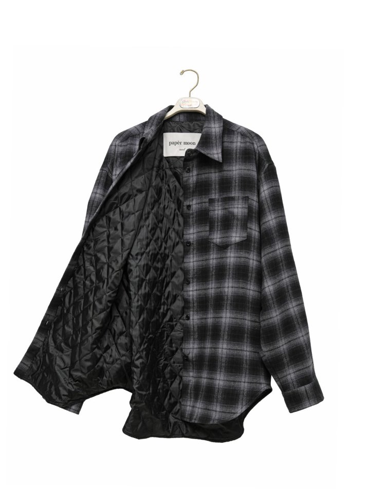 Paper Moon - Korean Women Fashion - #womensfashion - Oversized Flannel Check Quilted Button Down Shirt Jacket - 10