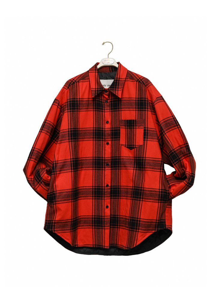 Paper Moon - Korean Women Fashion - #womensfashion - Oversized Flannel Check Quilted Button Down Shirt Jacket - 9