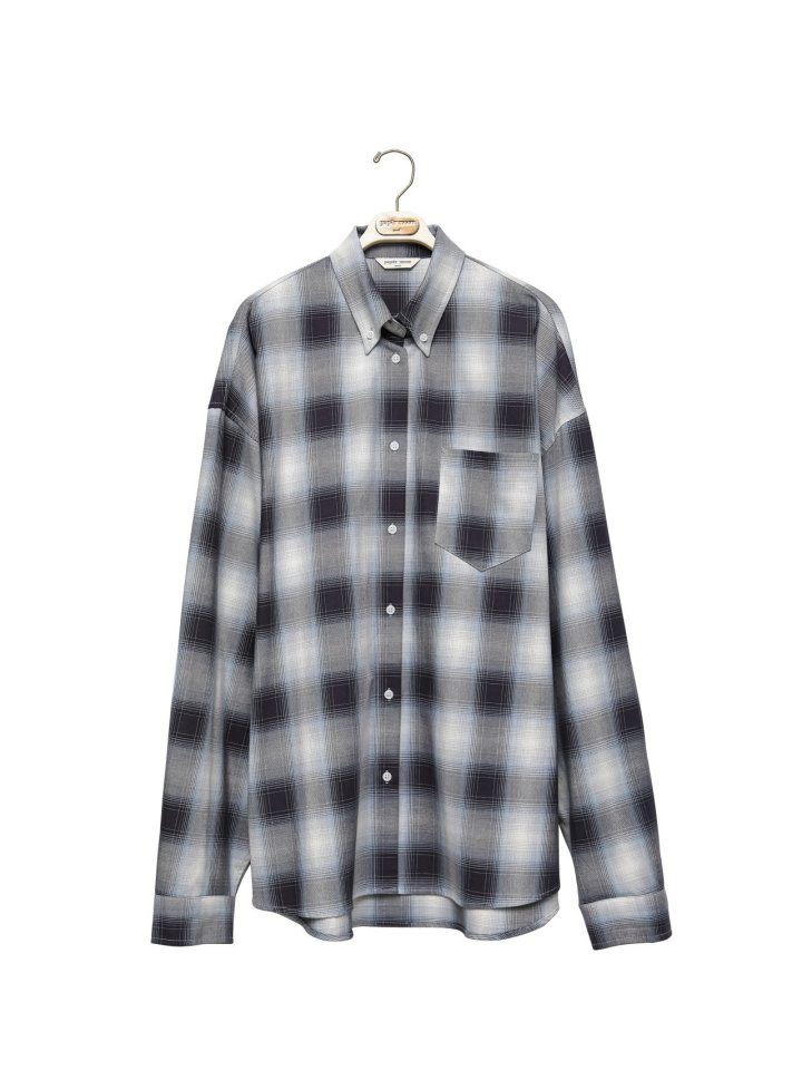 Paper Moon - Korean Women Fashion - #womensfashion - Oversized Plaid Check Button Down Shirt - 5