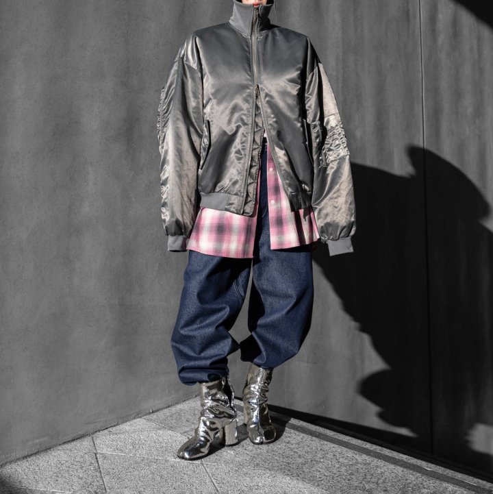Paper Moon - Korean Women Fashion - #womensfashion - Oversized High Neck Padded Bomber Jacket - 3