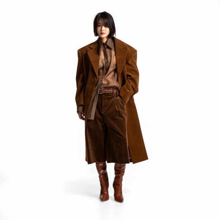 Paper Moon - Korean Women Fashion - #womensfashion - Oversized Hidden Button Single Dobby Coat - 2