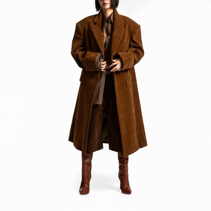Paper Moon - Korean Women Fashion - #momslook - Oversized Hidden Button Single Dobby Coat - 4