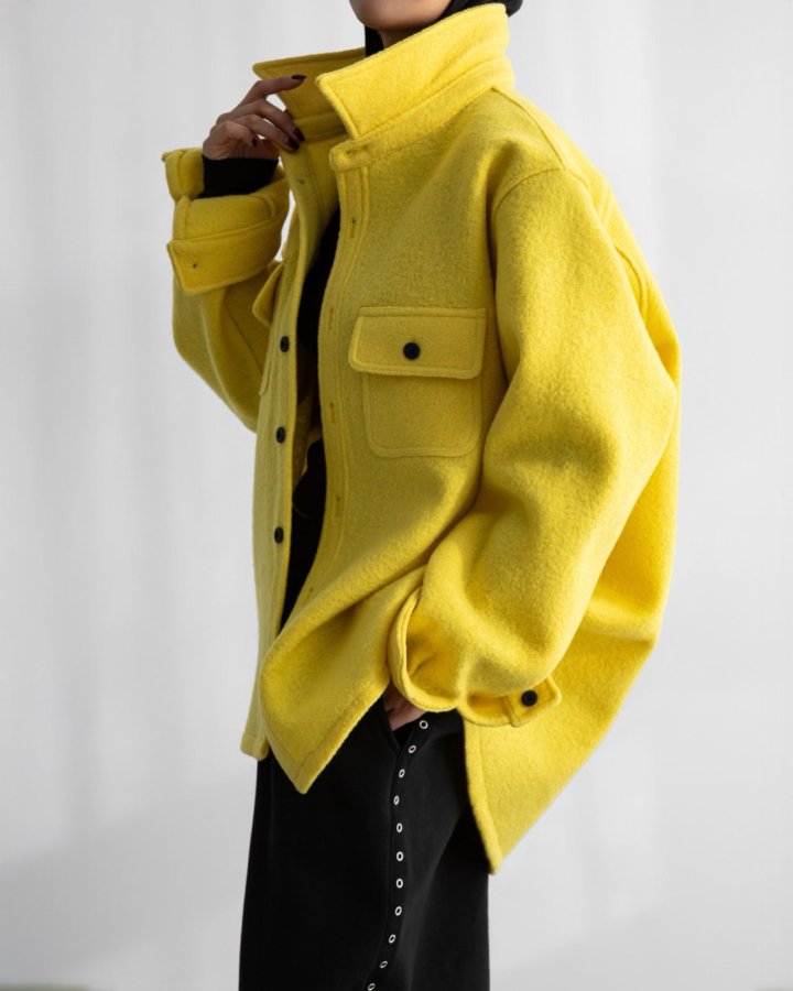 Paper Moon - Korean Women Fashion - #womensfashion - Cascentino Wool Oversized Pocket Button Down Shirt