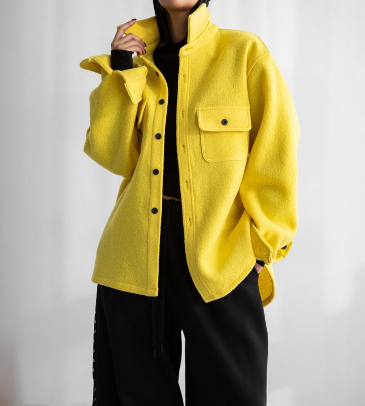 Paper Moon - Korean Women Fashion - #womensfashion - Cascentino Wool Oversized Pocket Button Down Shirt - 3