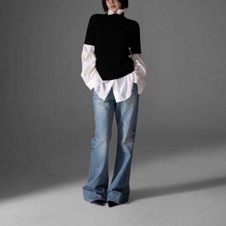Paper Moon - Korean Women Fashion - #womensfashion - Classic Ribbed Half Turtleneck Knit Top - 3