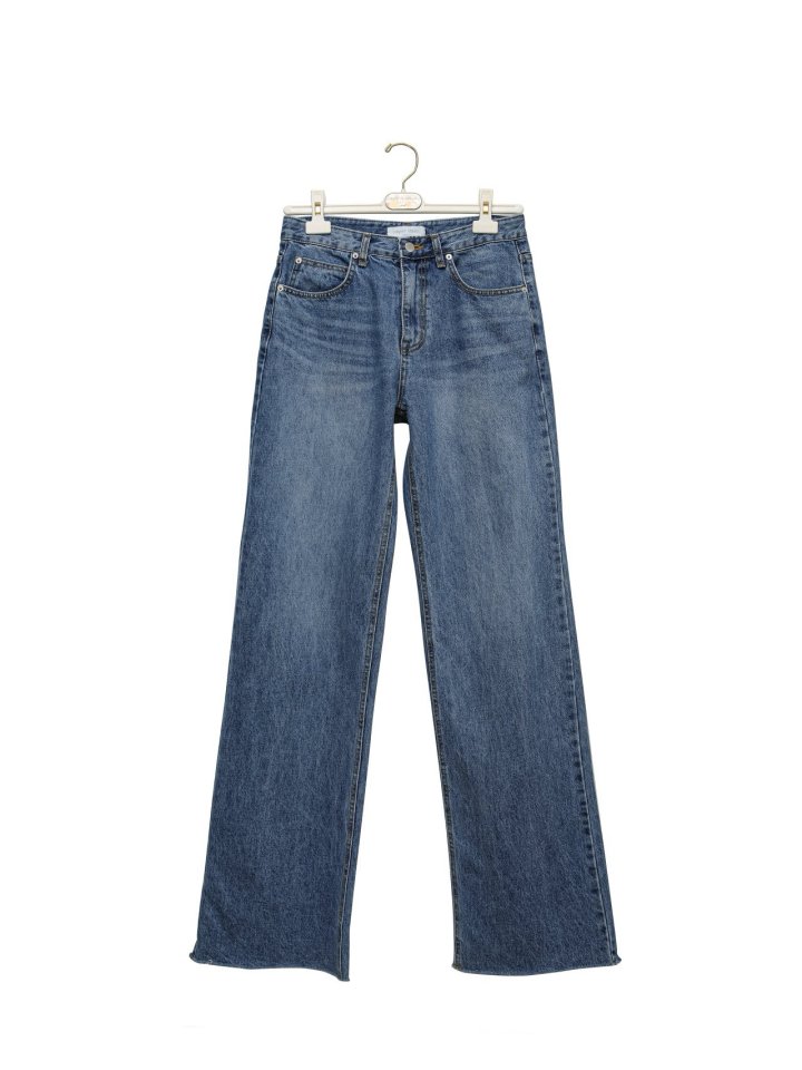 Paper Moon - Korean Women Fashion - #womensfashion - Classic Low Cut Wide Fit Mid Blue Jeans - 8