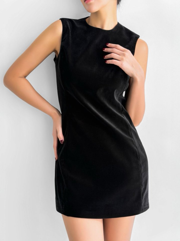 Paper Moon - Korean Women Fashion - #womensfashion - Classic Velvet Mini Sleeveless One-piece