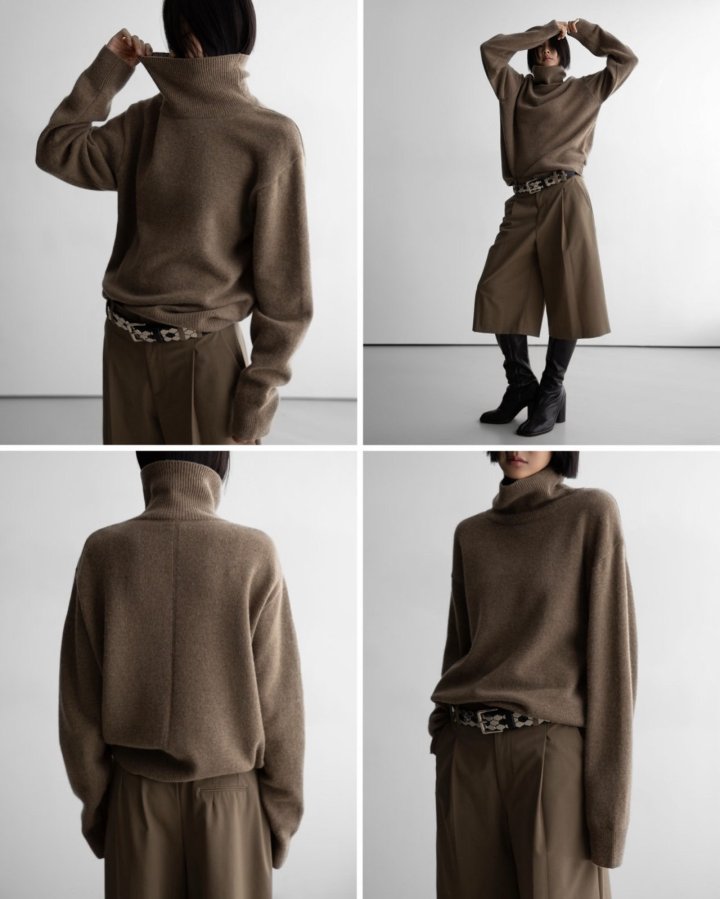 Paper Moon - Korean Women Fashion - #womensfashion - Classic Cashmere Blend Wool High Neck Knit Top