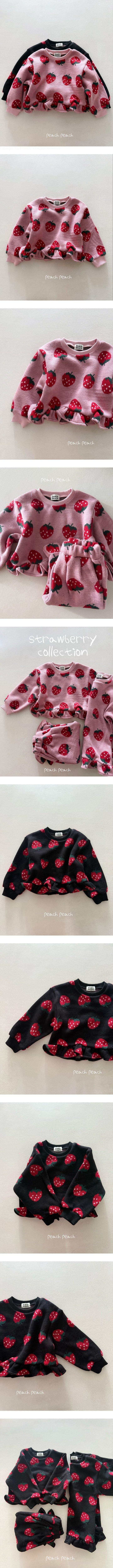 Peach Peach - Korean Children Fashion - #childofig - Strawberry Frill Jacquard Knit - 2