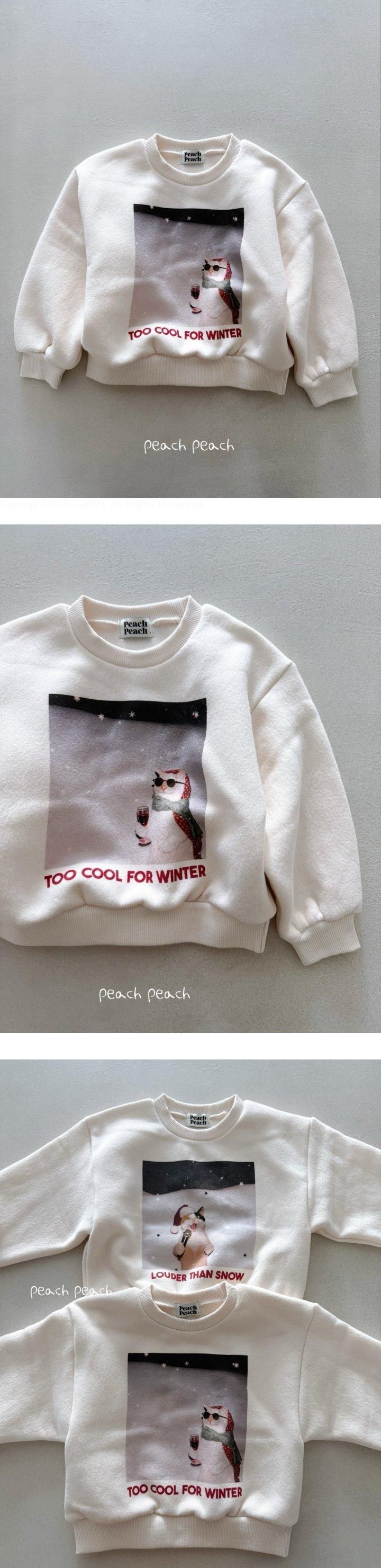 Peach Peach - Korean Children Fashion - #discoveringself - Sunglasses Cat Sweatshirt - 2