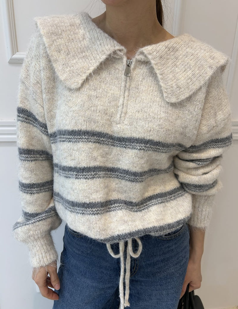 Pearls room - Korean Women Fashion - #momslook - Sailor Knit - 6