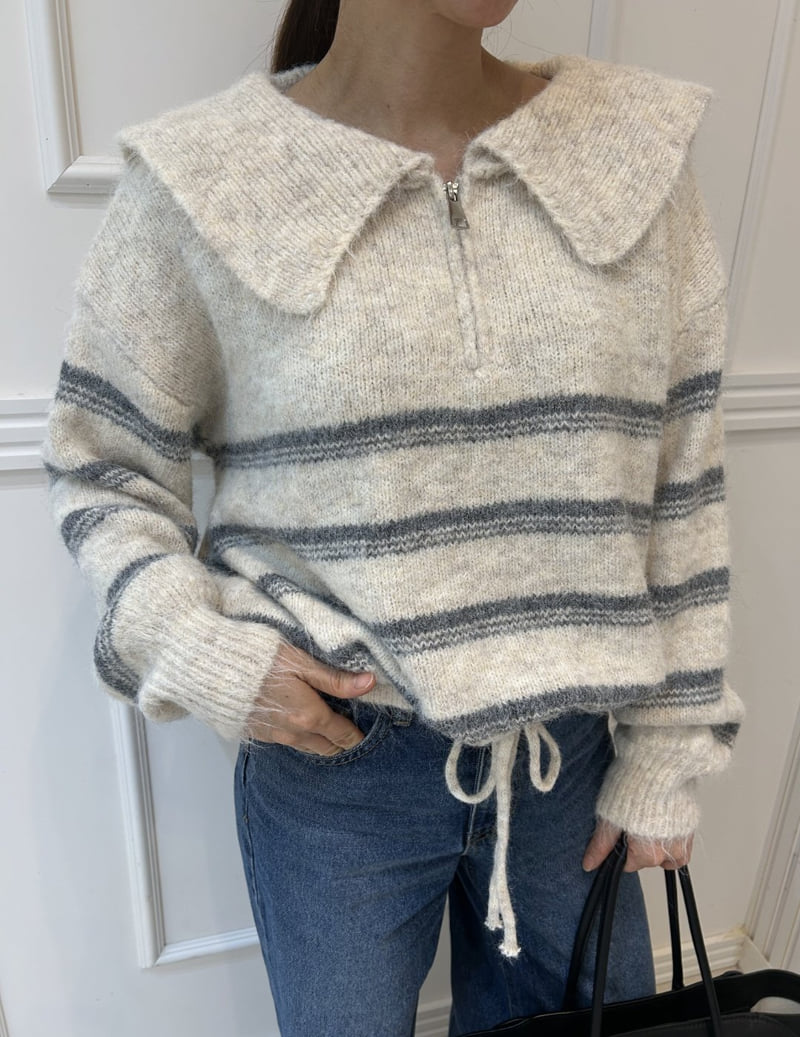 Pearls room - Korean Women Fashion - #momslook - Sailor Knit - 8