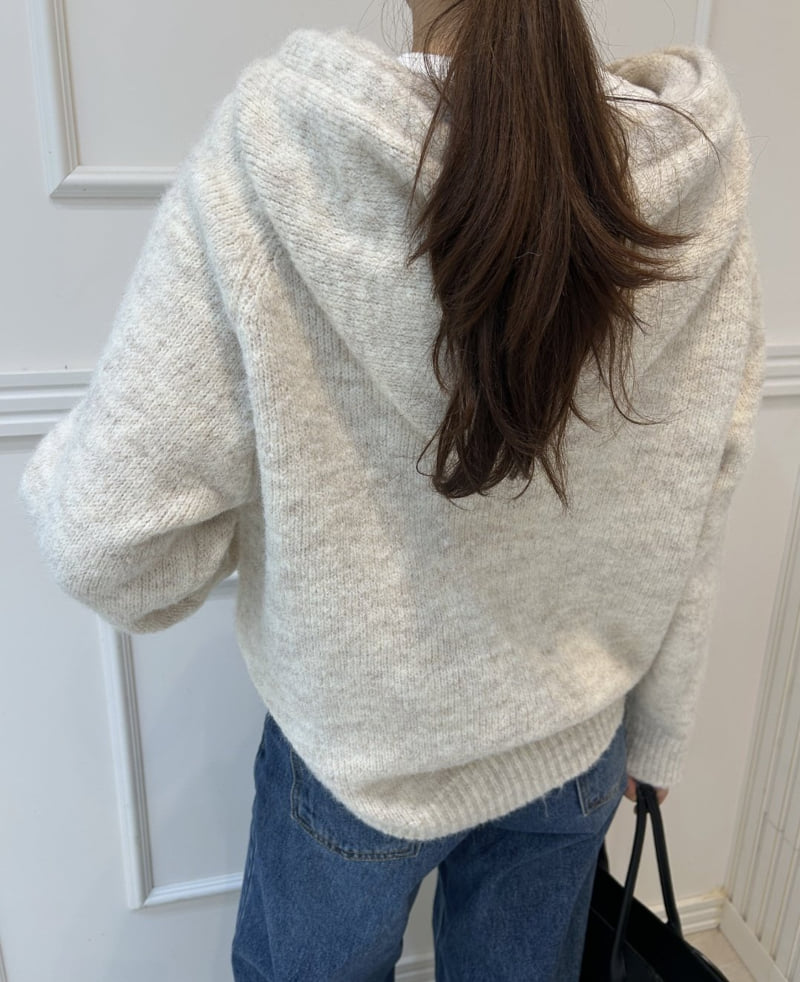 Pearls room - Korean Women Fashion - #thelittlethings - Half-Zip Hooded Knit - 4