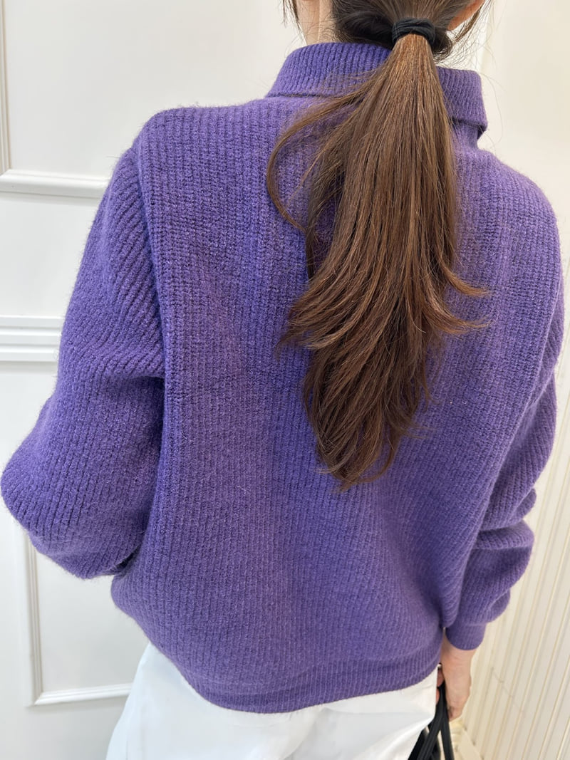 Pearls room - Korean Women Fashion - #romanticstyle - High-Neck Knit - 7