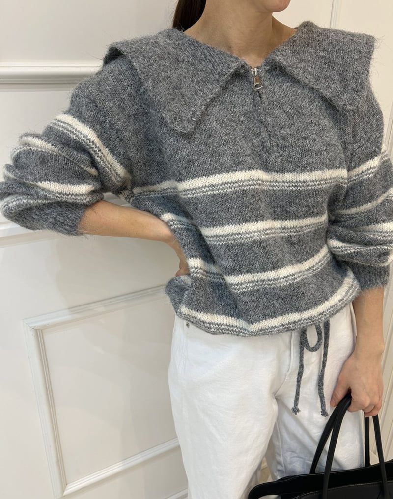 Pearls room - Korean Women Fashion - #shopsmall - Sailor Knit - 3