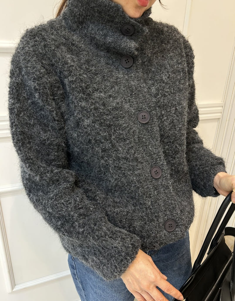 Pearls room - Korean Women Fashion - #thatsdarling - Boucle High Neck Knit - 3