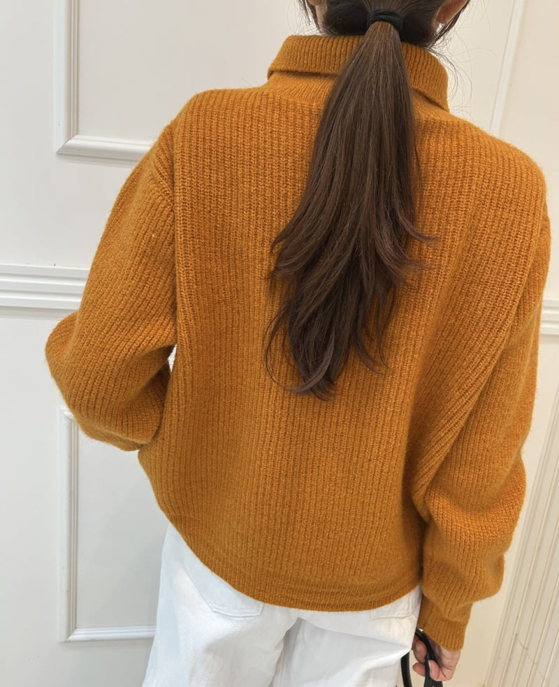 Pearls room - Korean Women Fashion - #vintageinspired - High-Neck Knit - 3