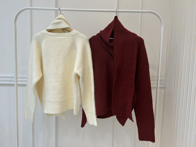 Pearls room - Korean Women Fashion - #womensfashion - Scarf Set Knit - 12