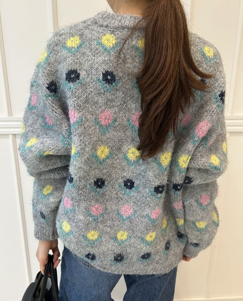 Pearls room - Korean Women Fashion - #womensfashion - Flower Knit - 10