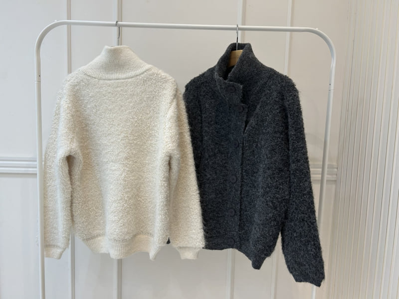 Pearls room - Korean Women Fashion - #womensfashion - Boucle High Neck Knit - 10