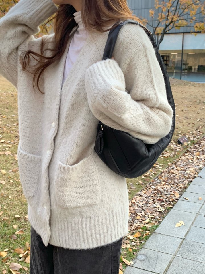 Pomelo - Korean Women Fashion - #pursuepretty - Air Brushed Cardigan (Alpaca Shell Buttons) - 10