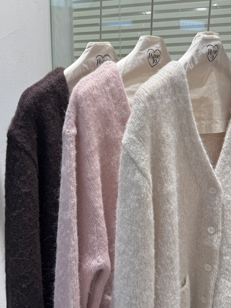 Pomelo - Korean Women Fashion - #romanticstyle - Air Brushed Cardigan (Alpaca Shell Buttons) - 12