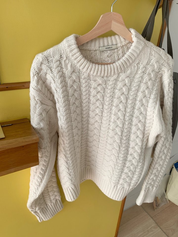 Pomelo - Korean Women Fashion - #shopsmall - Cable Wool Knit - 9
