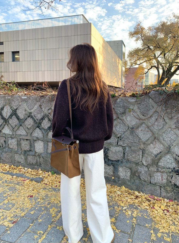 Pomelo - Korean Women Fashion - #vintageinspired - Air Brushed Cardigan (Alpaca Shell Buttons) - 8