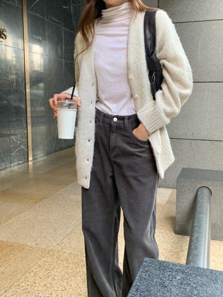 Pomelo - Korean Women Fashion - #vintagekidsstyle - Corduroy Denim Pants - 8