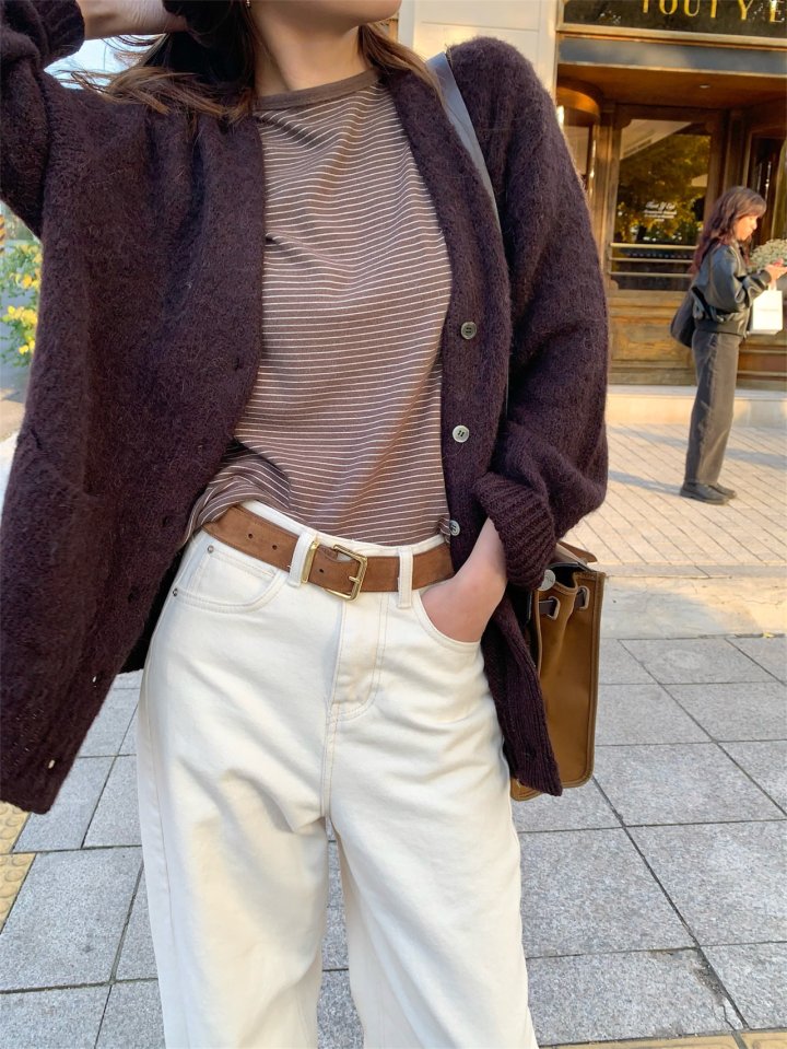 Pomelo - Korean Women Fashion - #womensfashion - Air Brushed Cardigan (Alpaca Shell Buttons) - 3