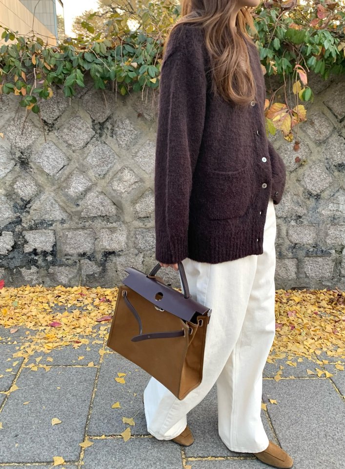Pomelo - Korean Women Fashion - #womensfashion - Air Brushed Cardigan (Alpaca Shell Buttons) - 7