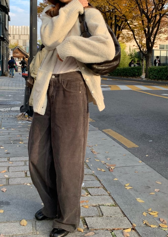 Pomelo - Korean Women Fashion - #womensfashion - Corduroy Denim Pants - 2