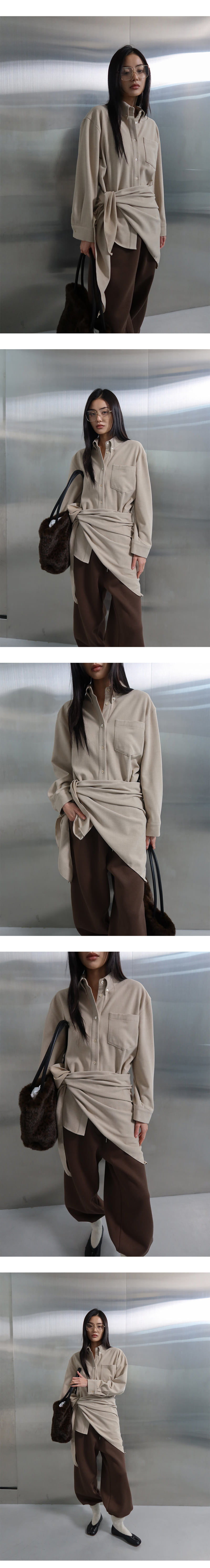 Project Wave - Korean Women Fashion - #momslook - Muffler Layered Wool Shirt - 3