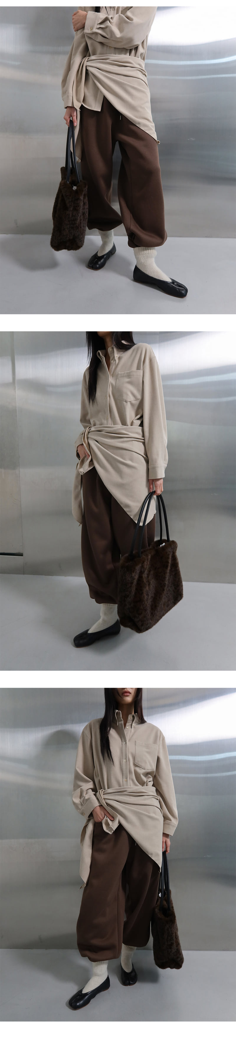 Project Wave - Korean Women Fashion - #momslook - Muffler Layered Wool Shirt - 5