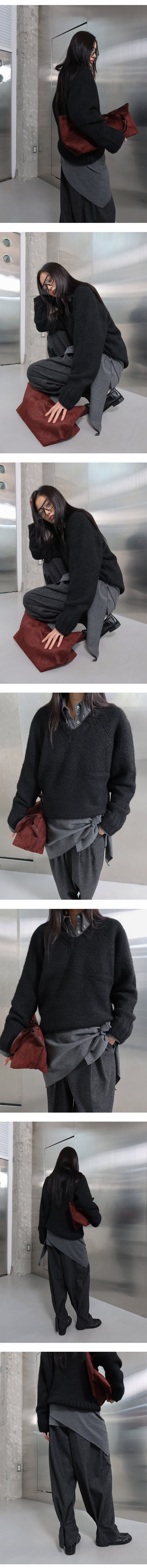 Project Wave - Korean Women Fashion - #momslook - Snow V Neck Wool Knit - 2