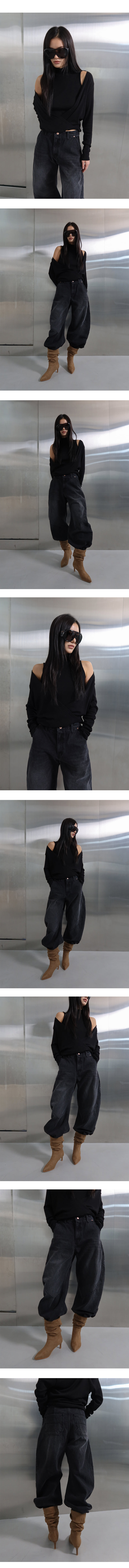 Project Wave - Korean Women Fashion - #momslook - Bold Cut Wide Denim Pants