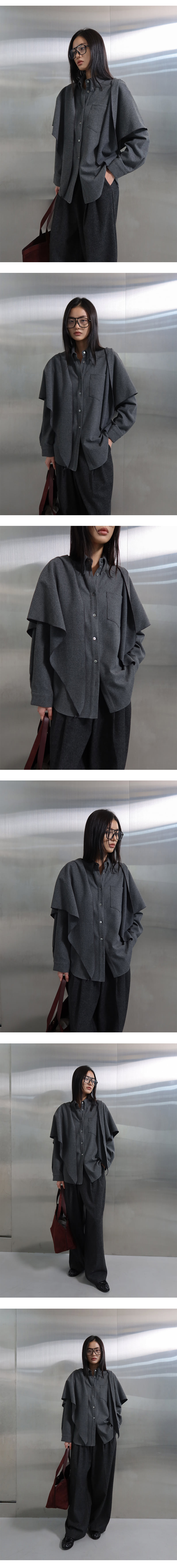 Project Wave - Korean Women Fashion - #thelittlethings - Muffler Layered Wool Shirt - 2