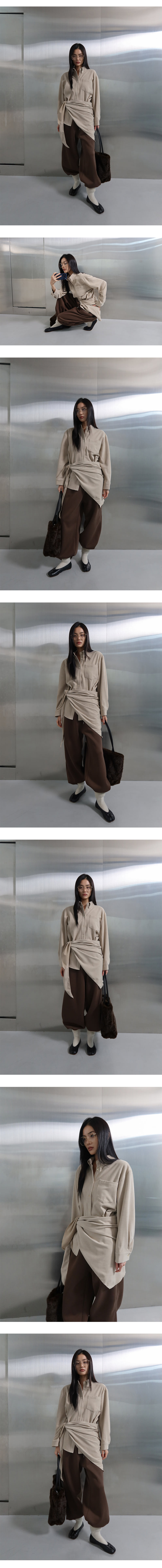 Project Wave - Korean Women Fashion - #momslook - Muffler Layered Wool Shirt - 4
