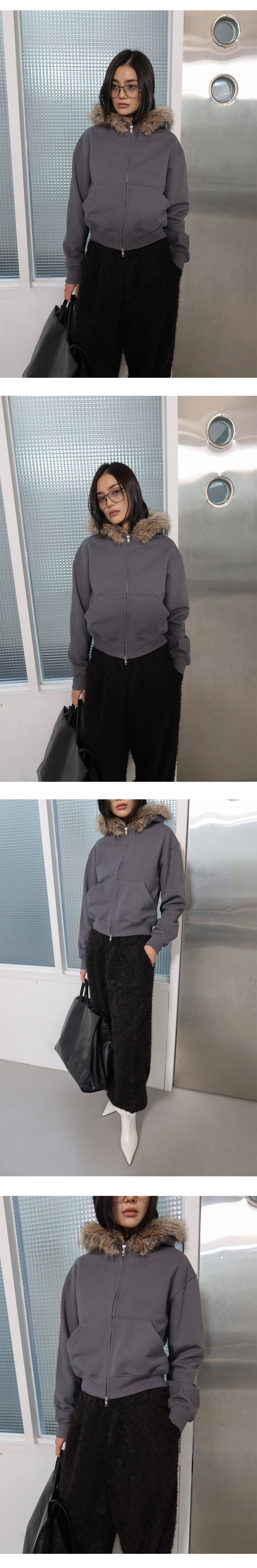 Project Wave - Korean Women Fashion - #womensfashion - Winter Soft Fleece Hooded Zip-up - 5
