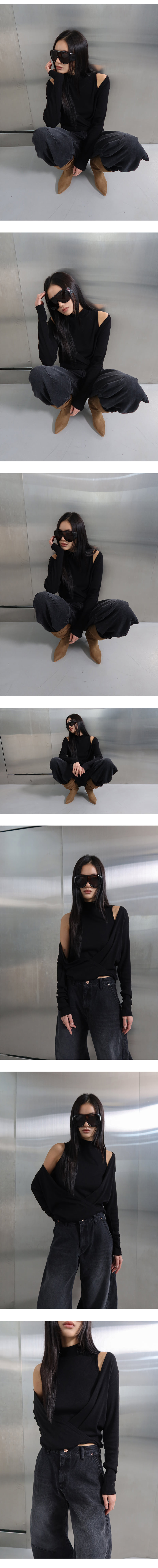 Project Wave - Korean Women Fashion - #womensfashion - Double Layer Turtleneck Tee - 3