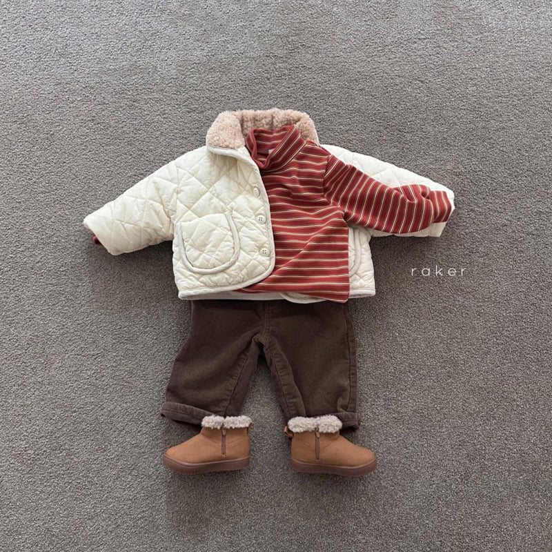 Raker - Korean Children Fashion - #childofig - Three Stripe Mock Turtleneck Tee - 4
