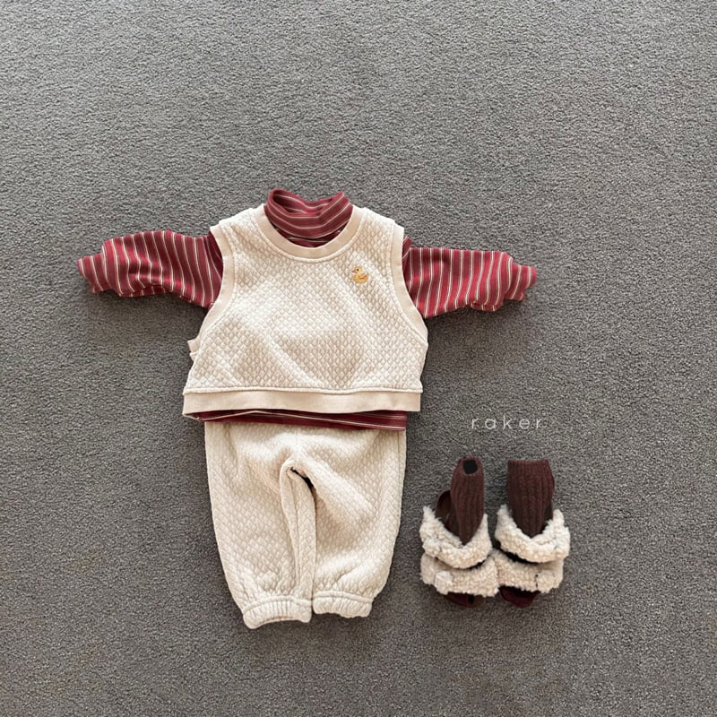 Raker - Korean Children Fashion - #designkidswear - Three Stripe Mock Turtleneck Tee - 6