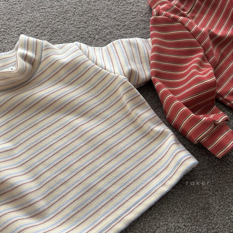 Raker - Korean Children Fashion - #prettylittlegirls - Three Stripe Mock Turtleneck Tee - 2